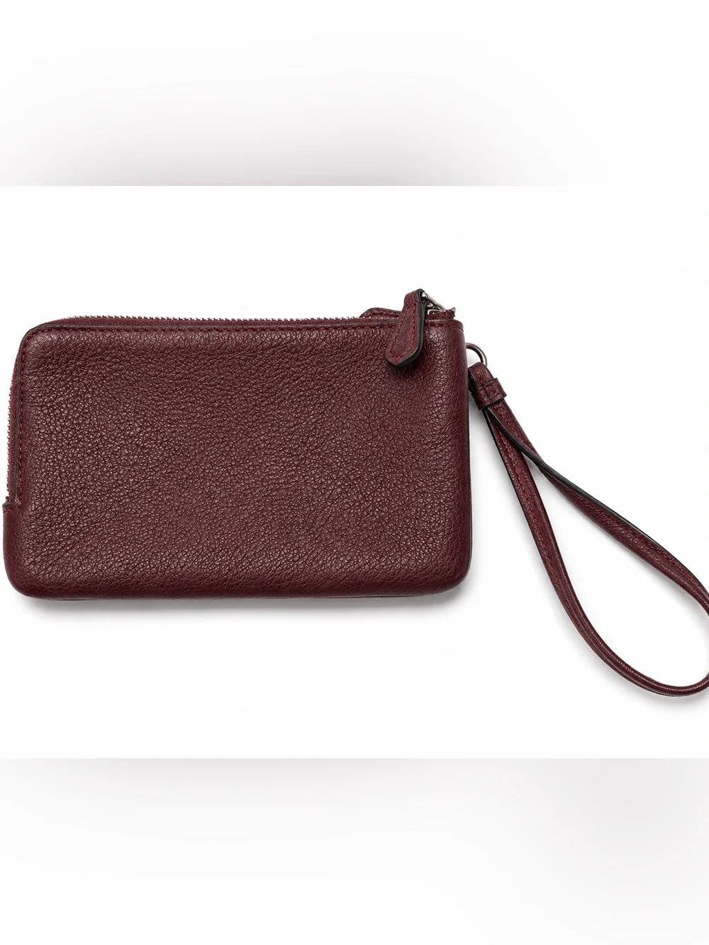 Coach Pebbled Leather Double Zip Wristlet